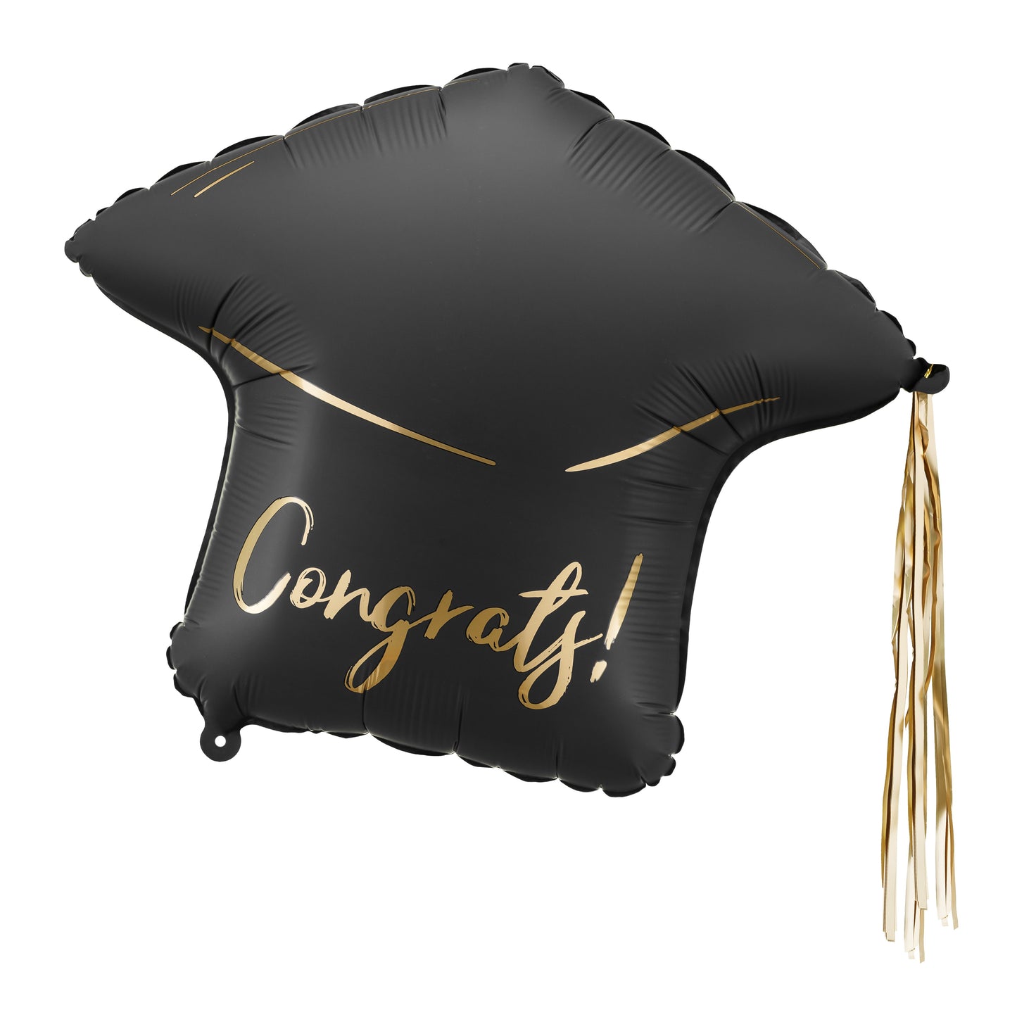 Party Deco Helium Foil Balloon 53 x 44cm - Congrats! Gold/Black