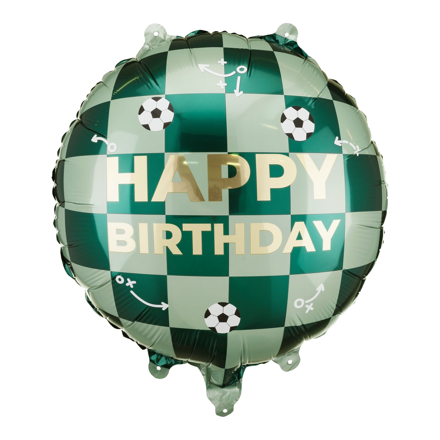 Party Deco Helium Foil Balloon 35cm - Happy Birthday Gold/Green