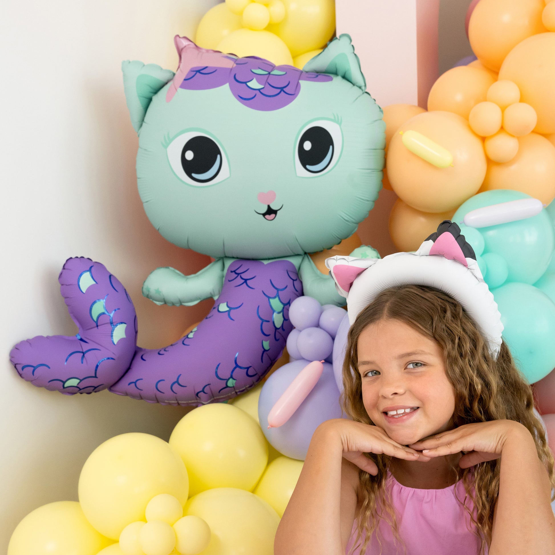 Party Deco Helium Foil Balloon 80 x 82cm - Gabby's Dollhouse / Mermaid