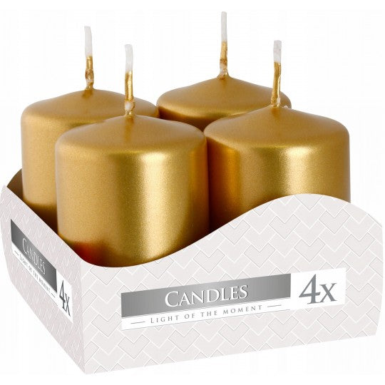 Bispol Votive Candles Set Of 4pcs Metallic Gold