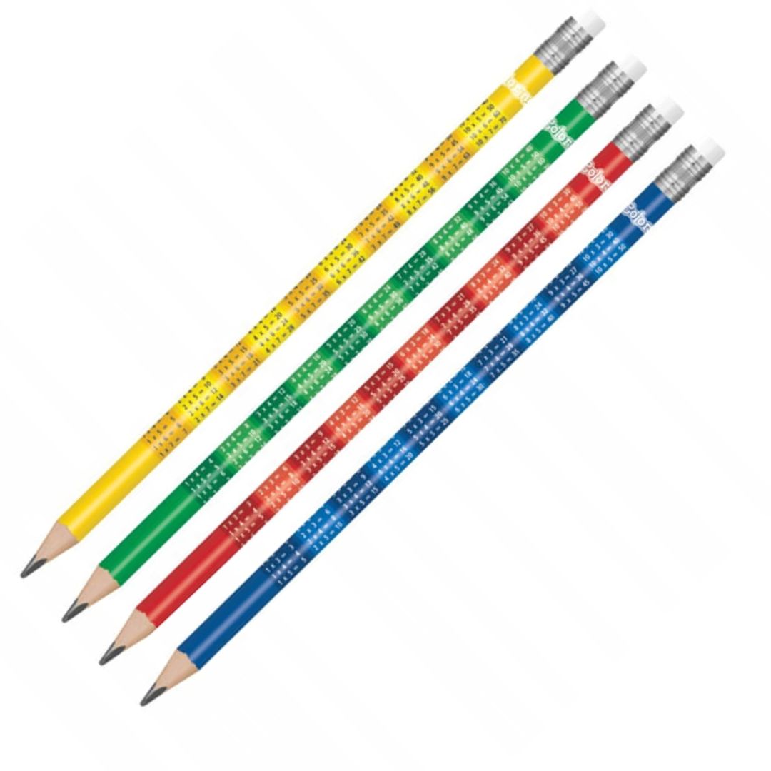 Colorino Graphite Pencil & Eraser Multiplication Table x 1pc Assortment