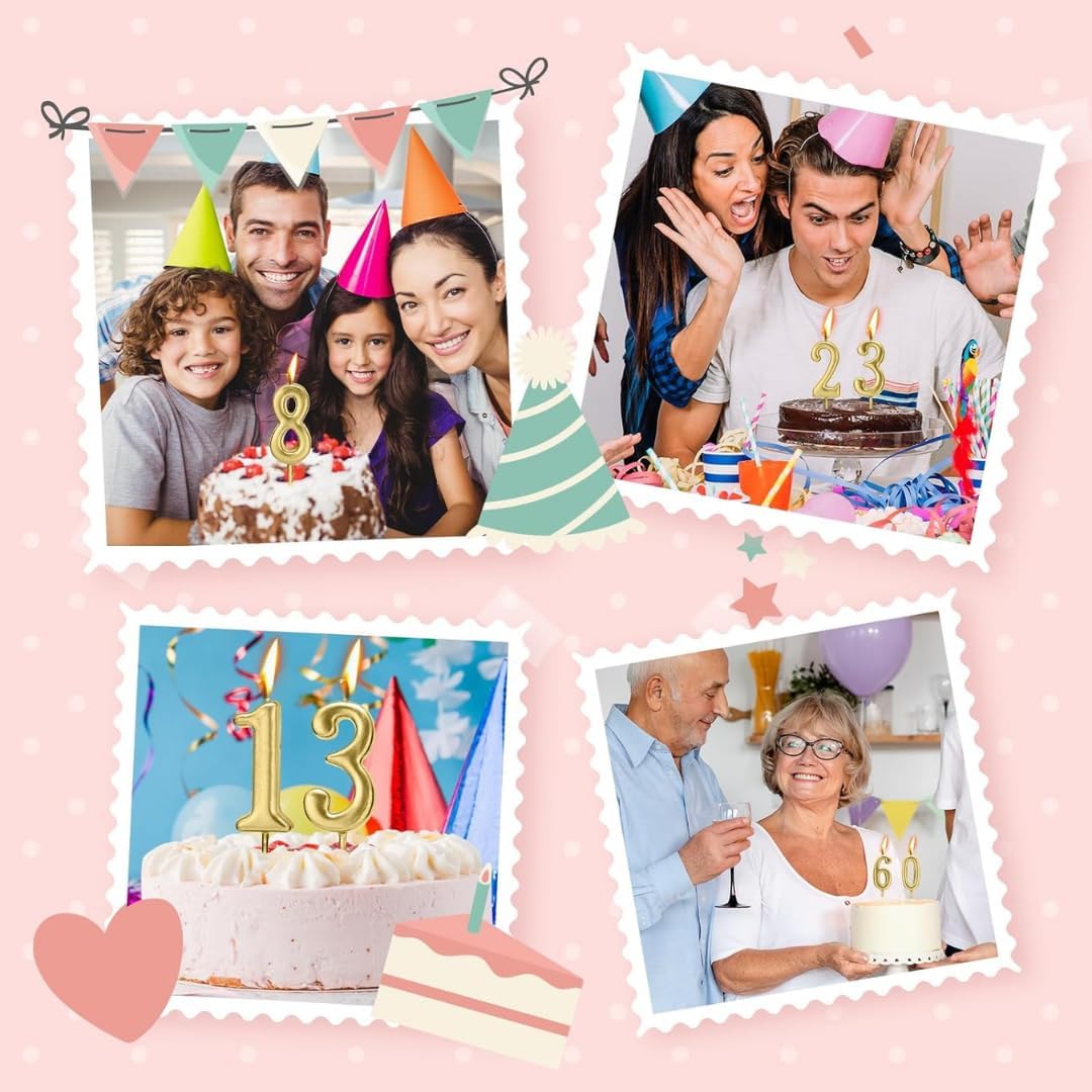 Unique Gold Number Candles - 5