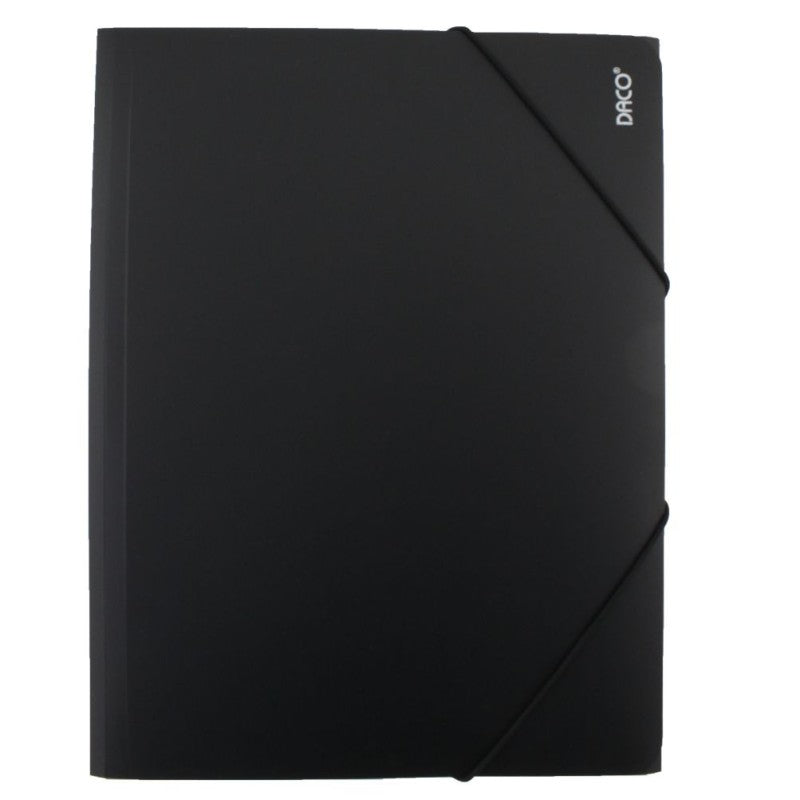A4 Daco Plastic Folder With Elastic Black