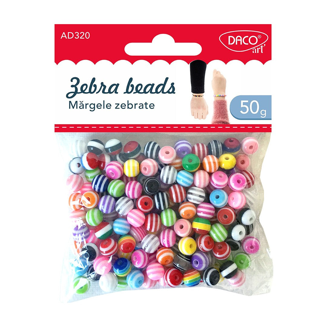 Daco Zebra Beads A Pack Of 50g x8mm