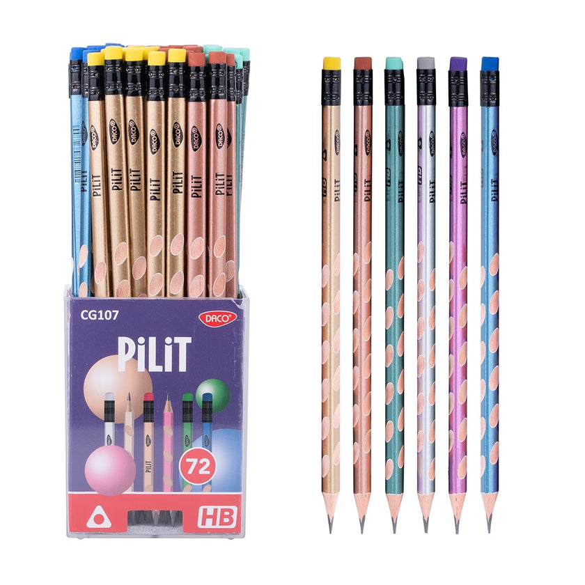 Daco Graphite Pencil & Eraser Pilit HB x 1pc Assortment