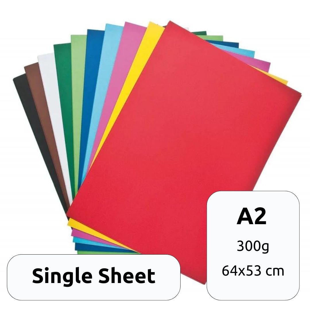 A2 Cardboard / Kartoncin 300gr 64 x 53 cm - Various Colours