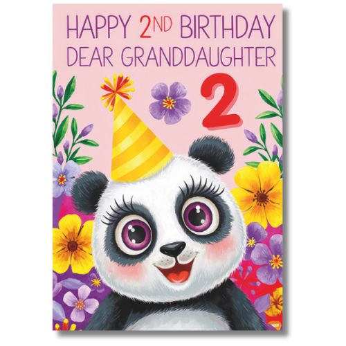 Happy 2nd Birthday Dear Granddaughter - Greeting Card