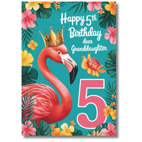 Happy 5th Birthday Dear Granddaughter - Greeting Card