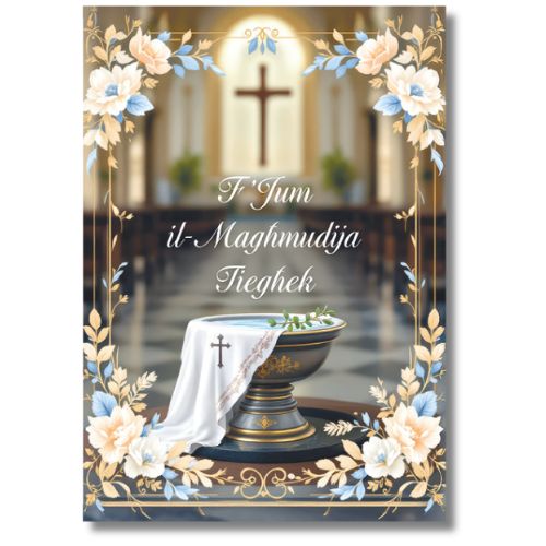F'Jum il-Magħmudija Tiegħek (Christening) - Greeting Card