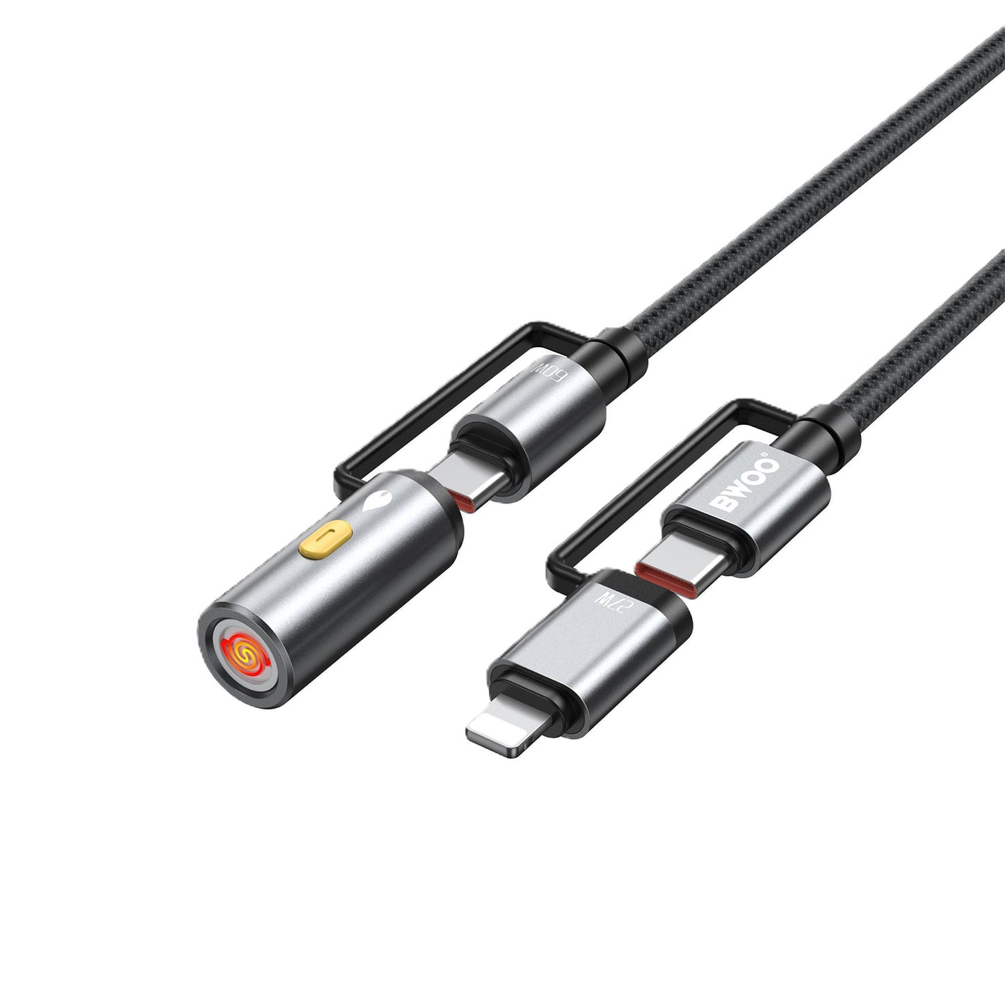 Bwoo USB-C Multi Charging Cable 4-in-1 Lightning Cable With Lighter 60W/27W