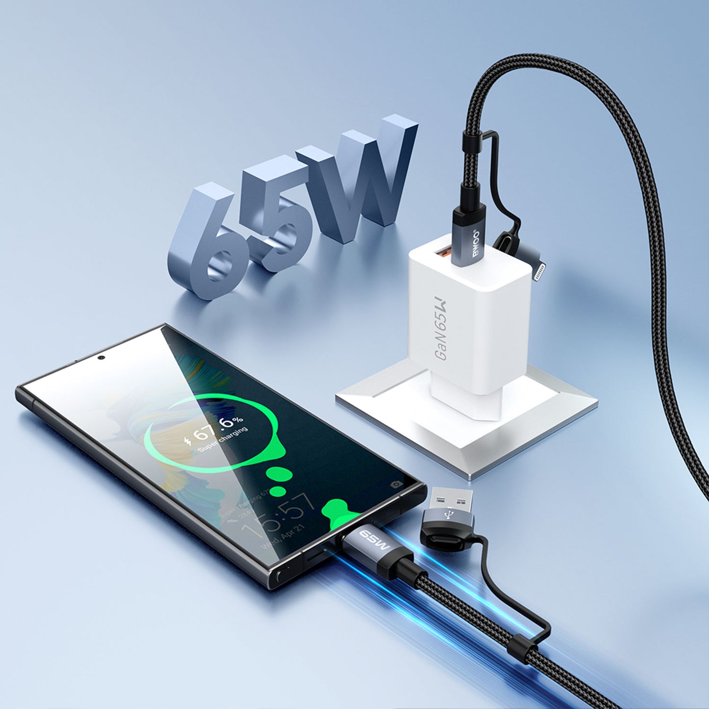Bwoo 4 in 1 Fast Charging Cable 65W