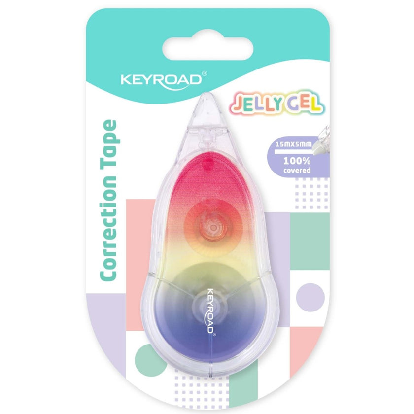 Keyroad Correction Tape 5mm x 15m - Jelly Gel x 1pc Assortment