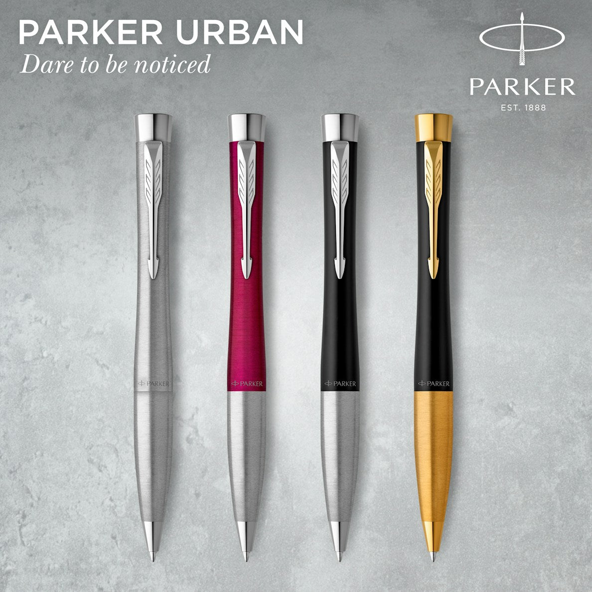 Parker Urban Ballpoint Twist M Blue Ink - Muted Black Lacquer & Chrome Trim