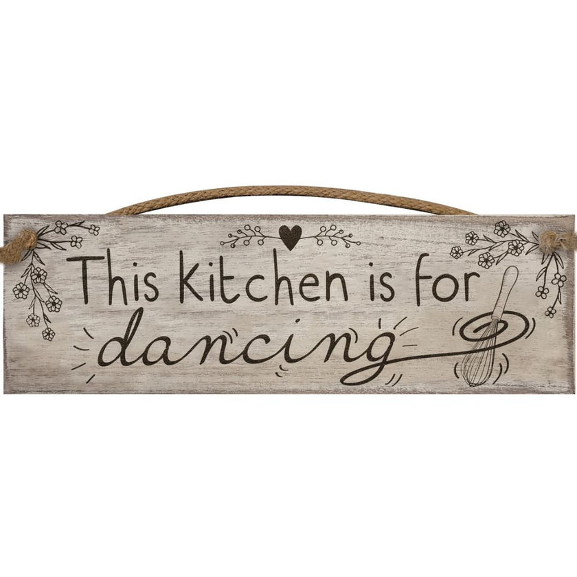 Hanging Wooden Plaque - Kitchen For Dancing