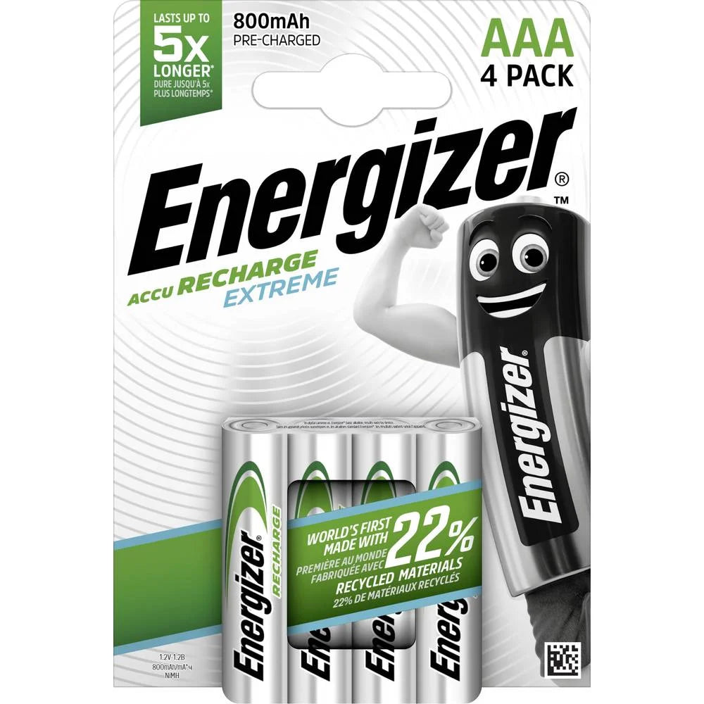 Energizer Recharge Extreme Rechargeable Batteries A Pack Of 4pcs - AAA