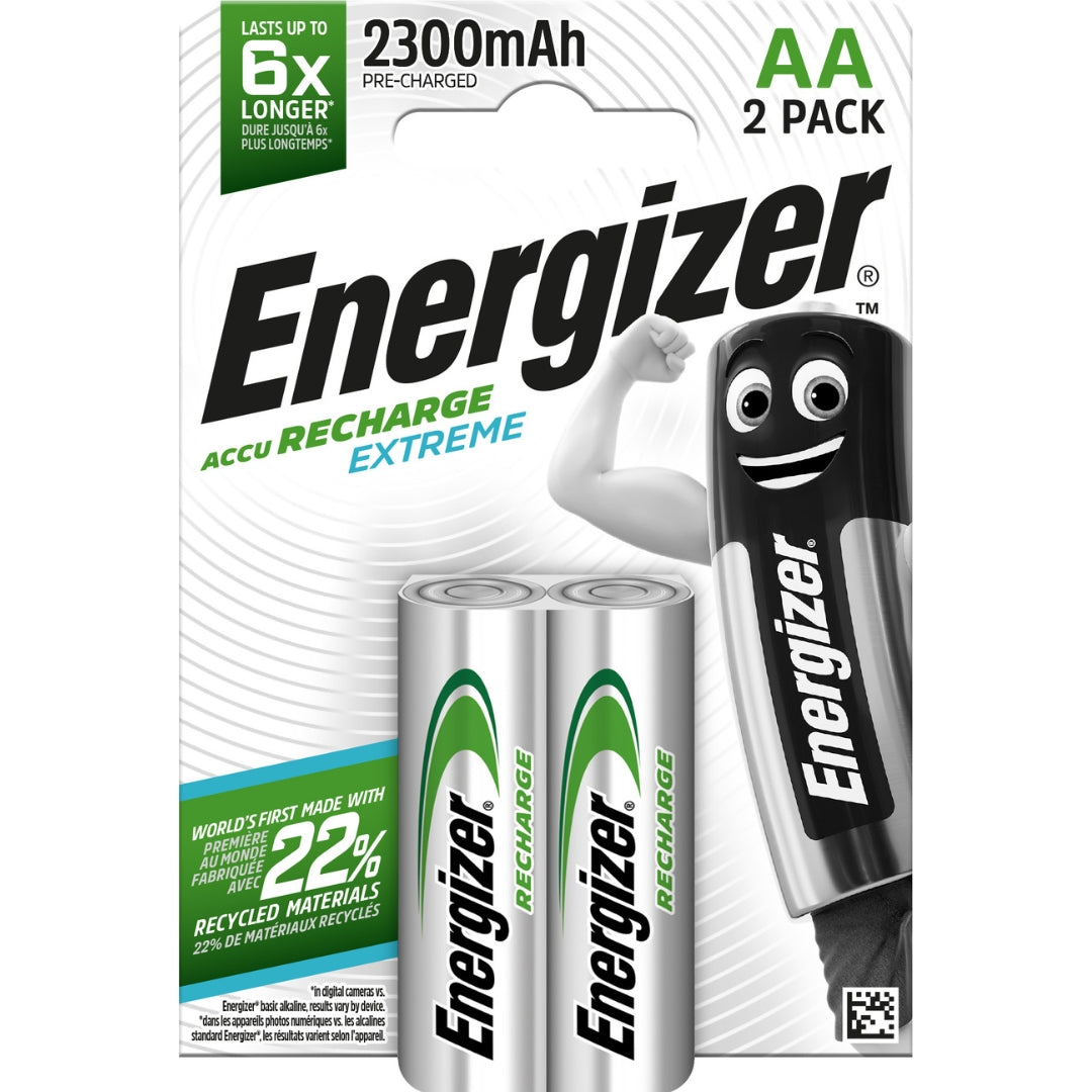 Energizer Recharge Extreme Rechargeable Batteries A Pack Of 2pcs - AA