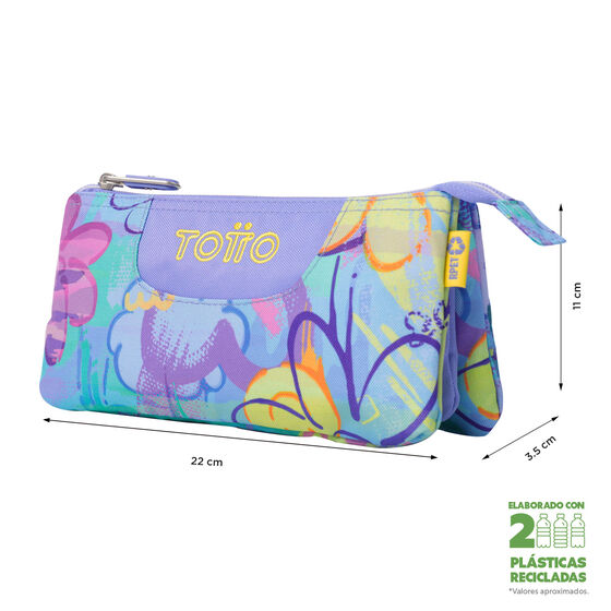Totto 3 Compartments Pencil Case 22 x 11 x 3.5cm - Grafily