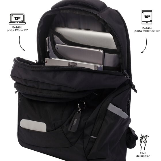 Totto Backpack 46.5 x 30.5 x 18.5cm - Black