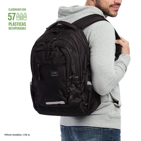 Totto Backpack 46.5 x 30.5 x 18.5cm - Black