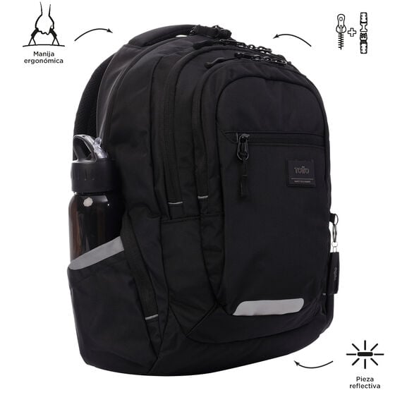 Totto Backpack 46.5 x 30.5 x 18.5cm - Black