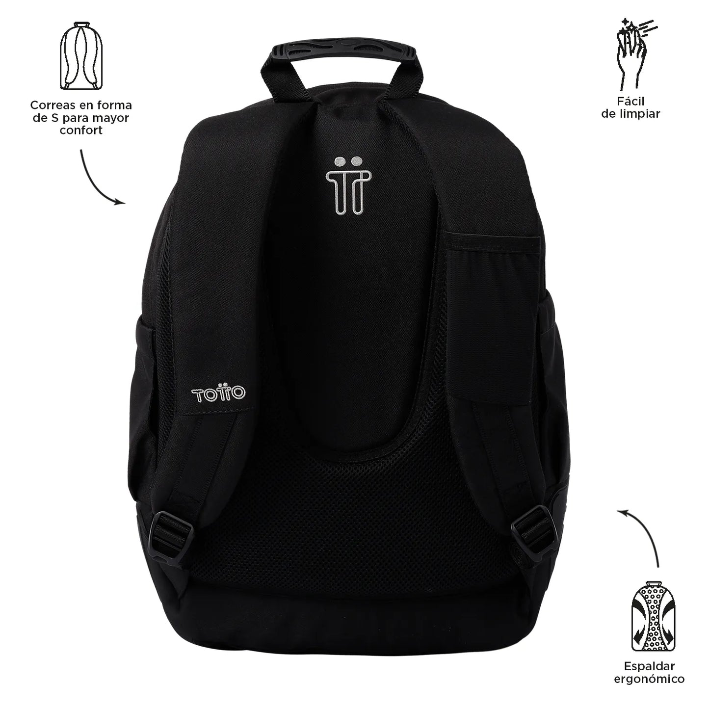 Totto Backpack 44 x 33 x 13.5cm - Rayol Black