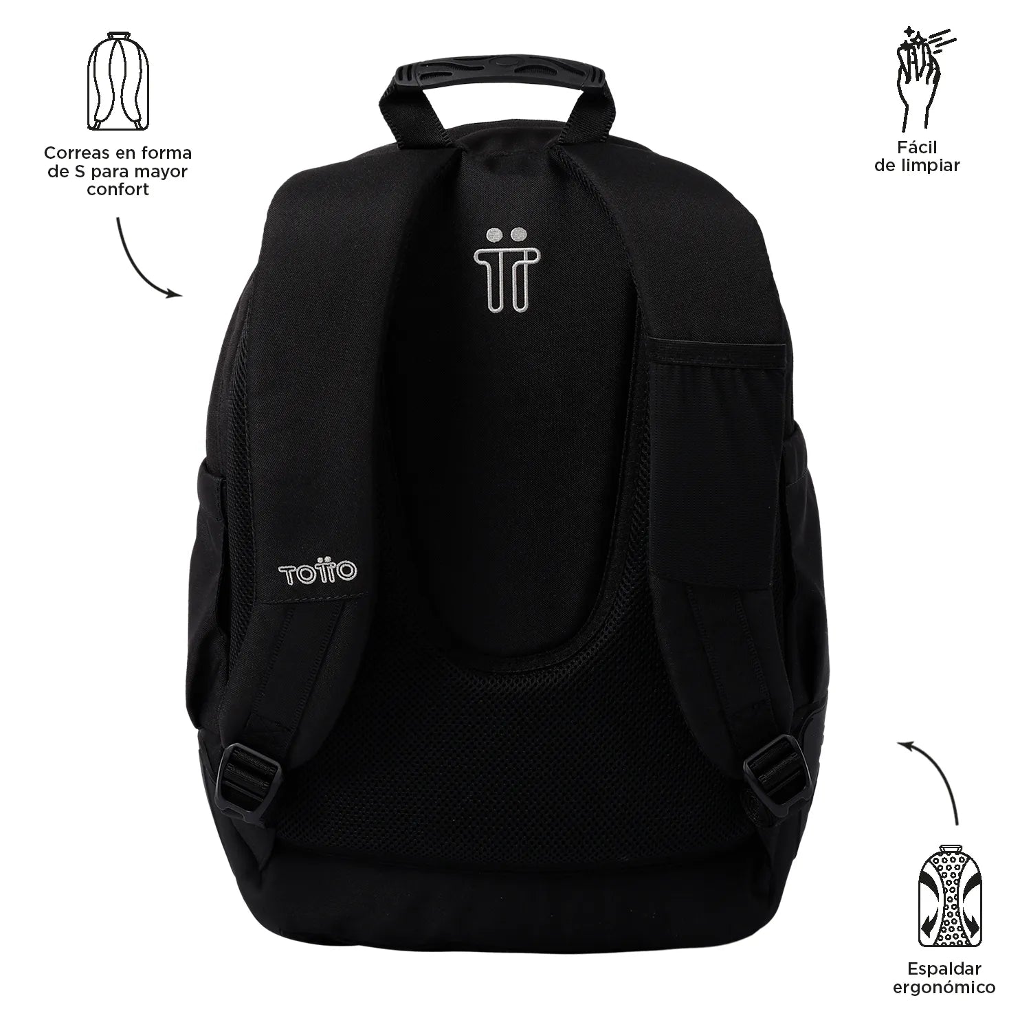 Totto Backpack 44 x 33 x 13.5cm - Rayol Black