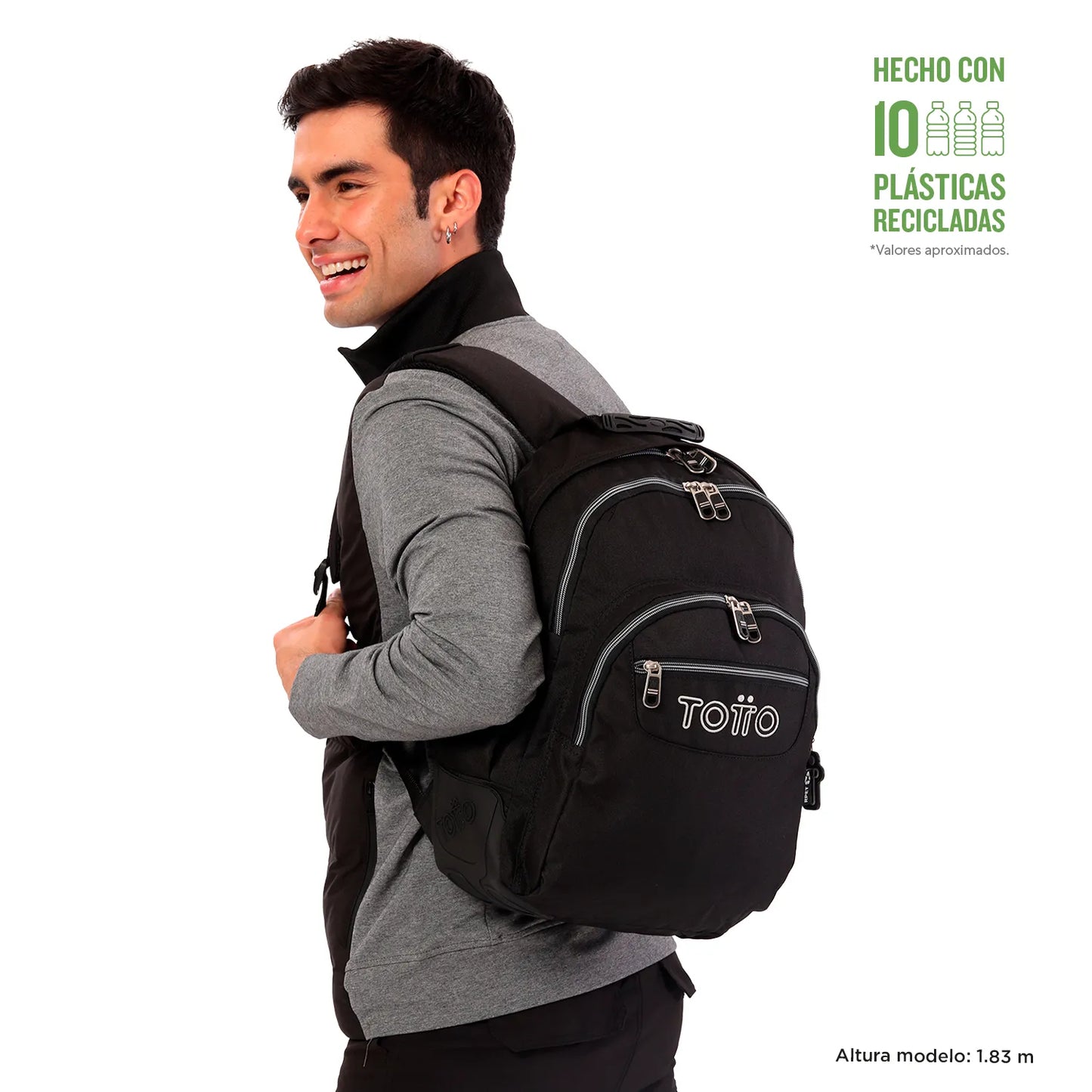 Totto Backpack 44 x 33 x 13.5cm - Rayol Black