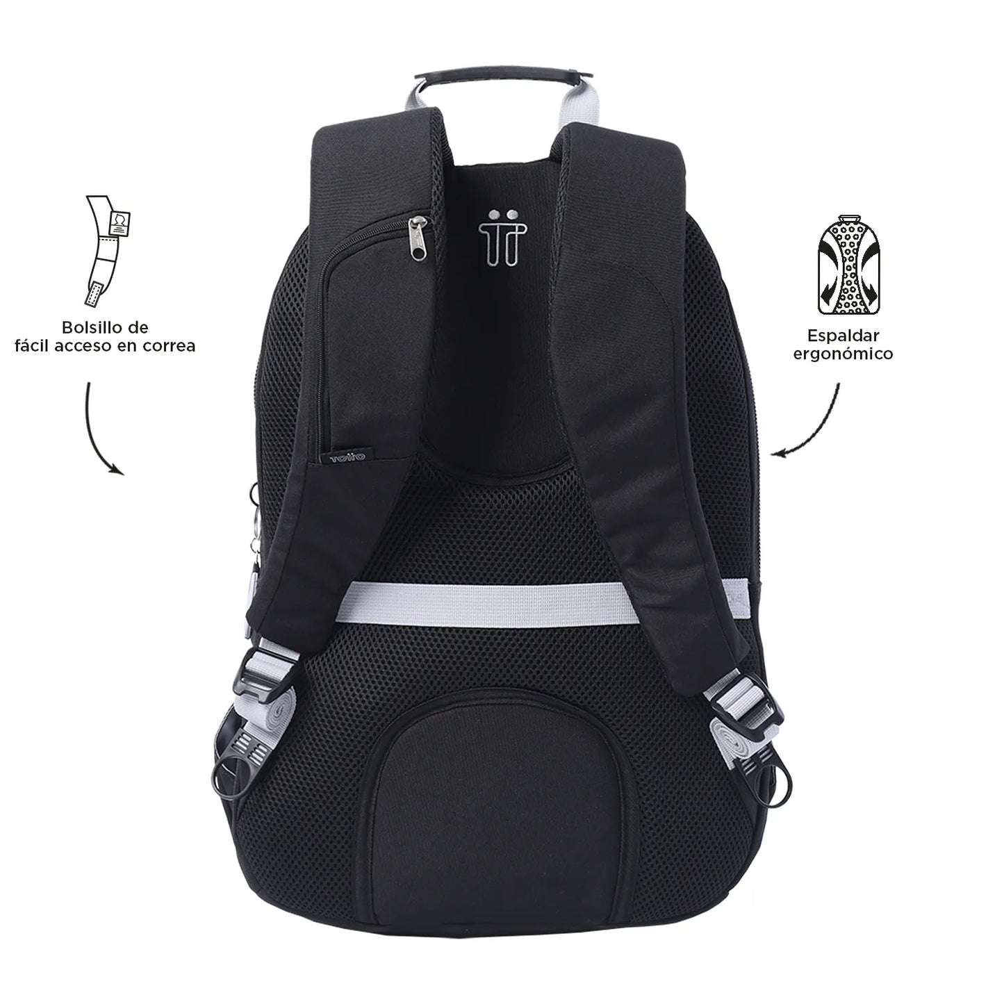 Totto Backpack 48 x 33 x 25cm - Black