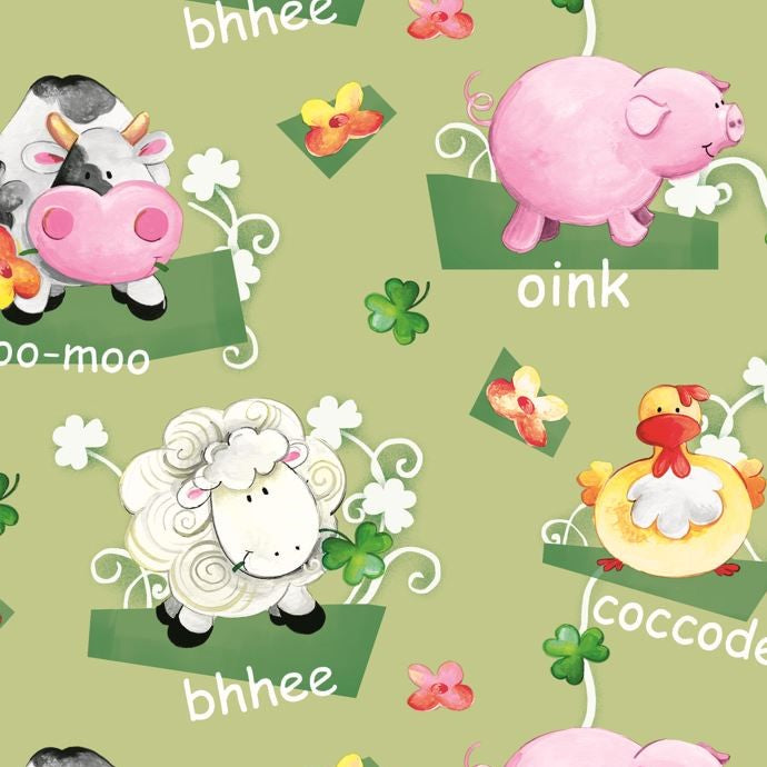 Gift Wrapping Paper Single Sheet 50 x 70cm - Farm Animals