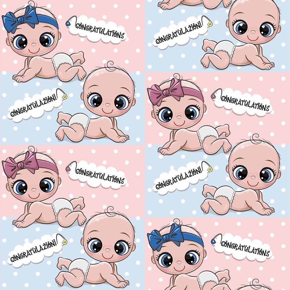 Gift Wrapping Paper Single Sheet 50 x 70cm - Congratulations New Baby