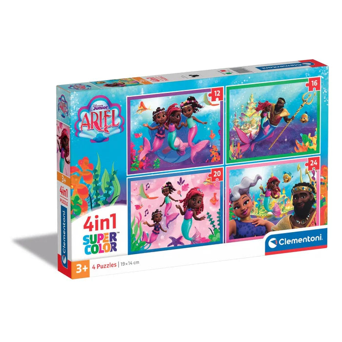 Clementoni Super Color Disney Junior 4 In 1 Puzzles 3+ - Ariel