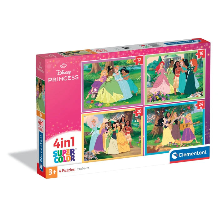 Clementoni Super Color Disney Princess 4 In 1 Puzzles 3+ - Princesses