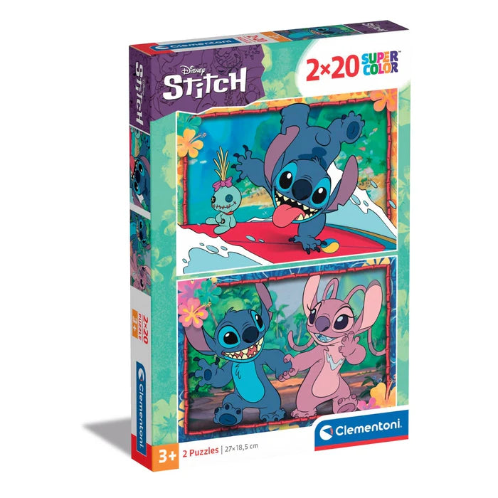 Clementoni Super Color Disney 2 x 20pcs Puzzles 3+ - Stitch