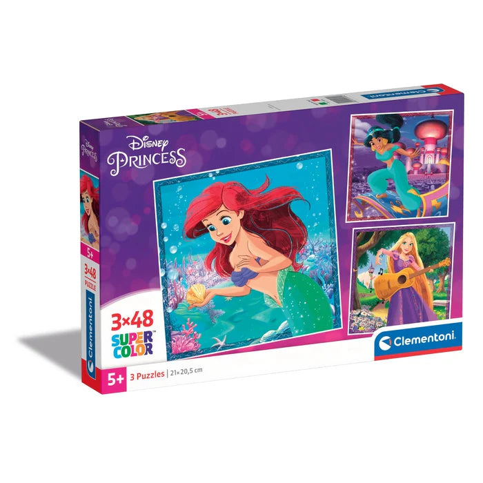 Clementoni Super Color Disney Princess 3 x 48pcs Puzzles 5+ - Princesses