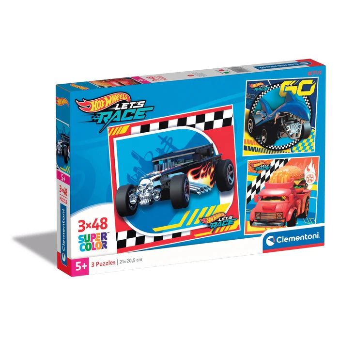 Clementoni Super Color Netflix 3 x 48pcs Puzzles 5+ - Hot Wheels