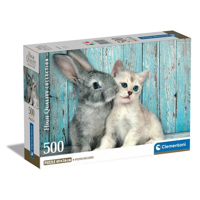 Clementoni High Quality Collection 500pcs Puzzle - Cat & Bunny