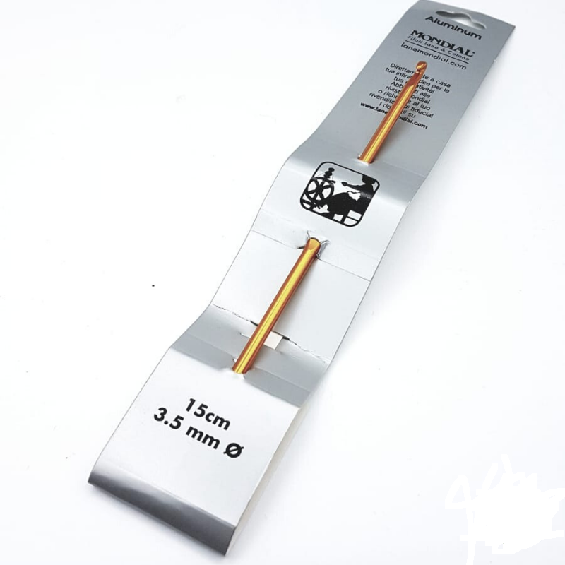 Mondial Aluminium Crochet Hook 15cm 3.5mm