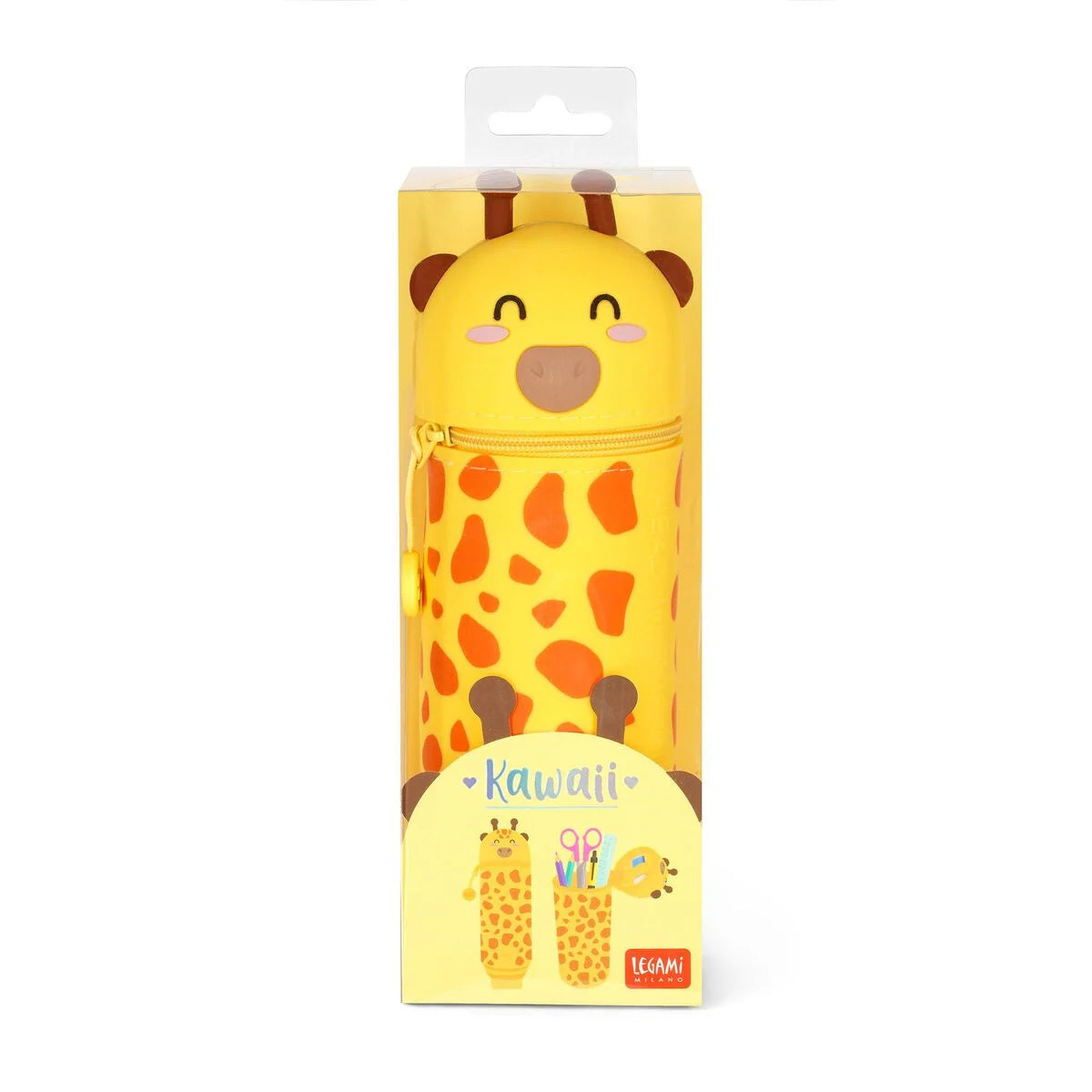 Legami 2-In-1 Silicone Pencil Case - Kawaii - Giraffe "Head In The Clouds"