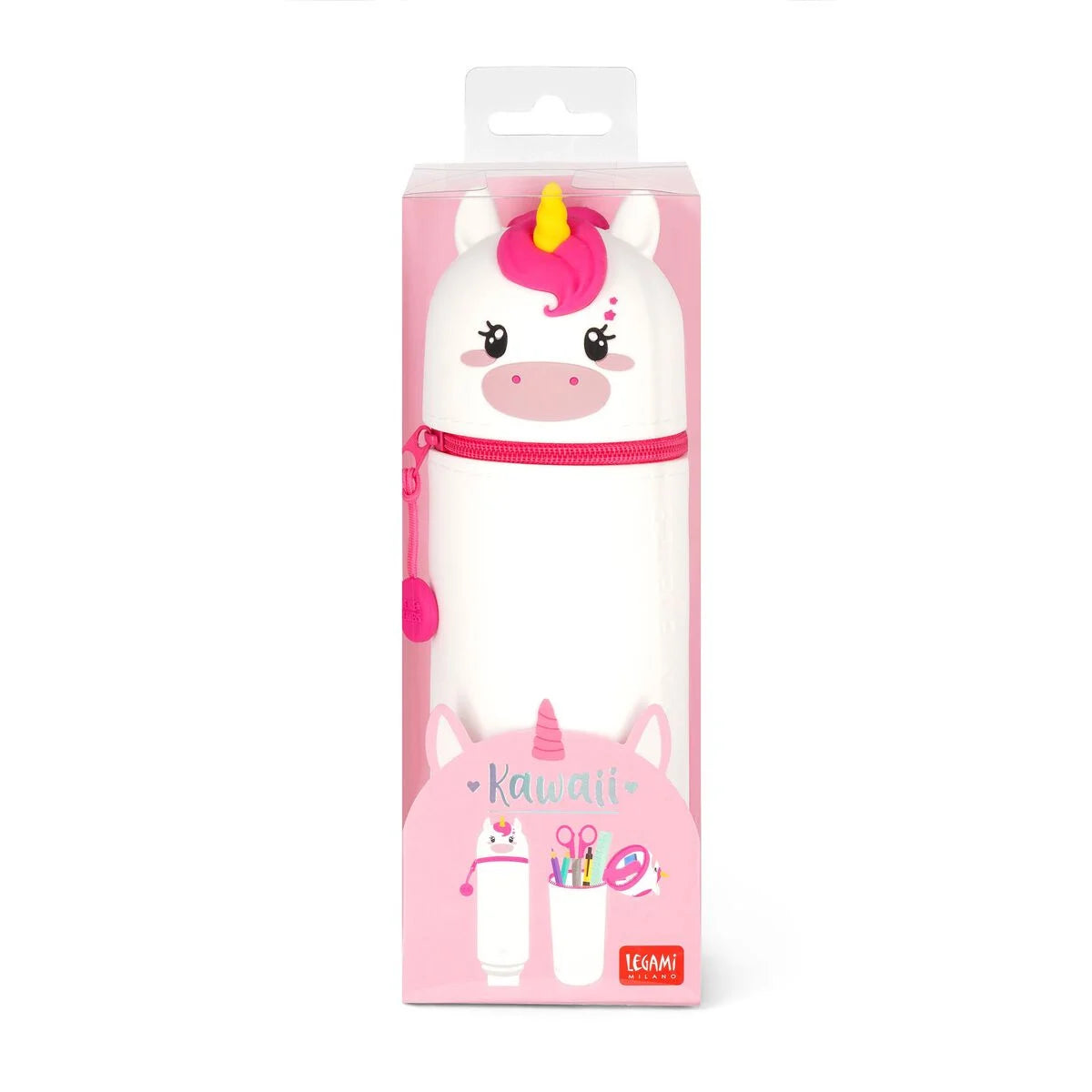 Legami 2-In-1 Silicone Pencil Case - Kawaii - Unicorn "Believe In Magic"