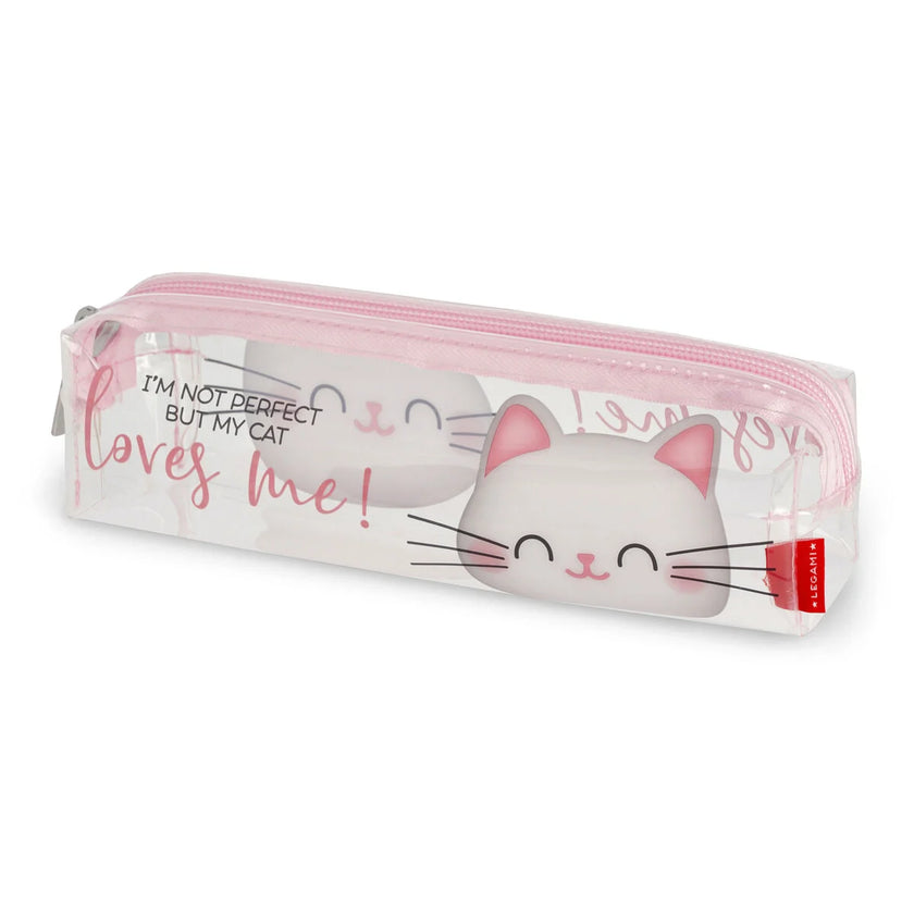 Legami Soft Transparent Pencil Case - Kitty