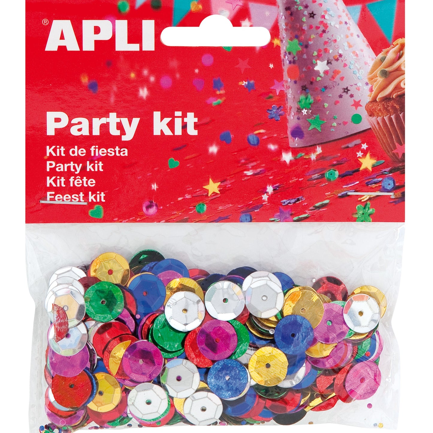 Apli Kids Party Kit Confetti Sequins Assorted Colours 11mm A Pack Of 14g