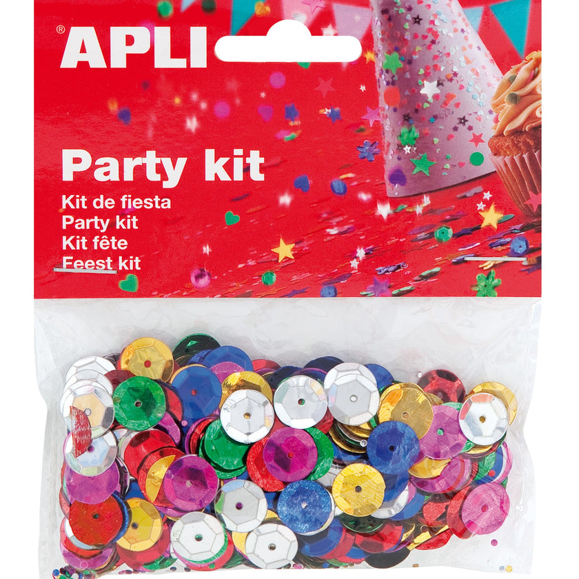 Apli Kids Party Kit Confetti Sequins Assorted Colours 11mm A Pack Of 14g