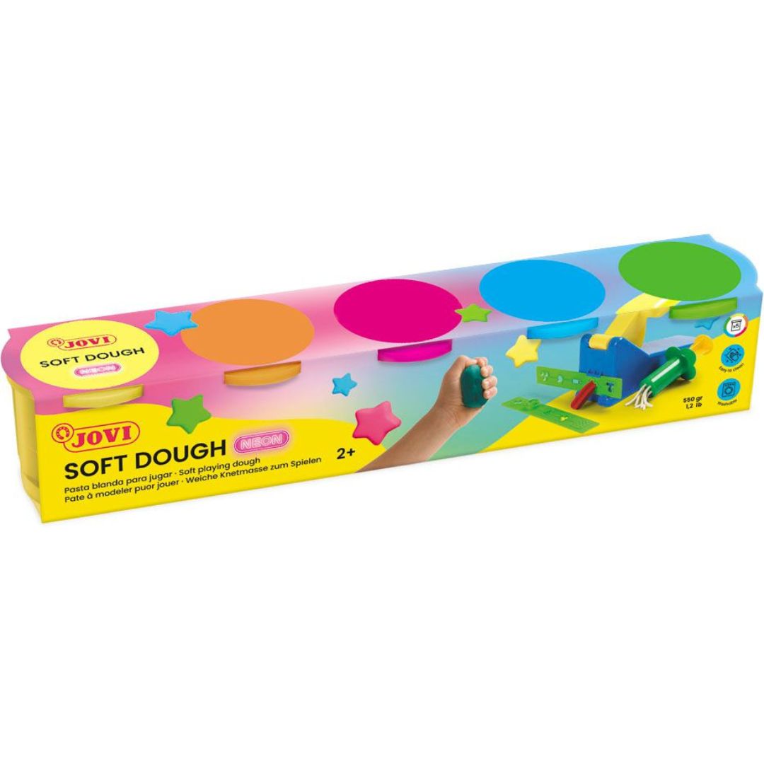 Jovi Soft Dough Blandiver 550gr A Pack Of 5pcs - Neon