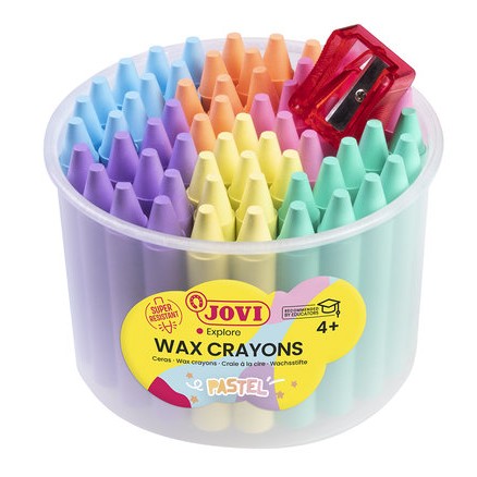 Jovi Pastel Jumbo Thick Wax Crayons x60 + Sharpener