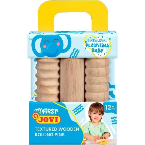 Jovi My First Textured Wooden Rolling Pins A Pack Of 3pcs 12m+