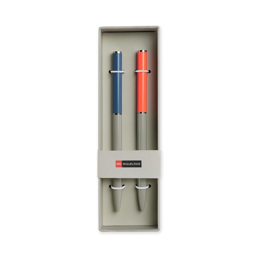 Miquelrius Ballpoint Pens 0.7mm Blue Ink A Pack Of 2pcs - Grey