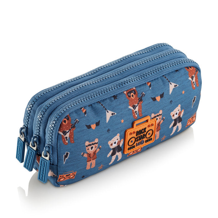 Miquelrius Triple Rectangular Pencil Case 21 x 10.5 x 6cm - Rock Star