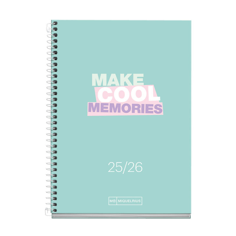 A6 Miquelrius Scholastic Diary Day Per Page 2025/26 - Green