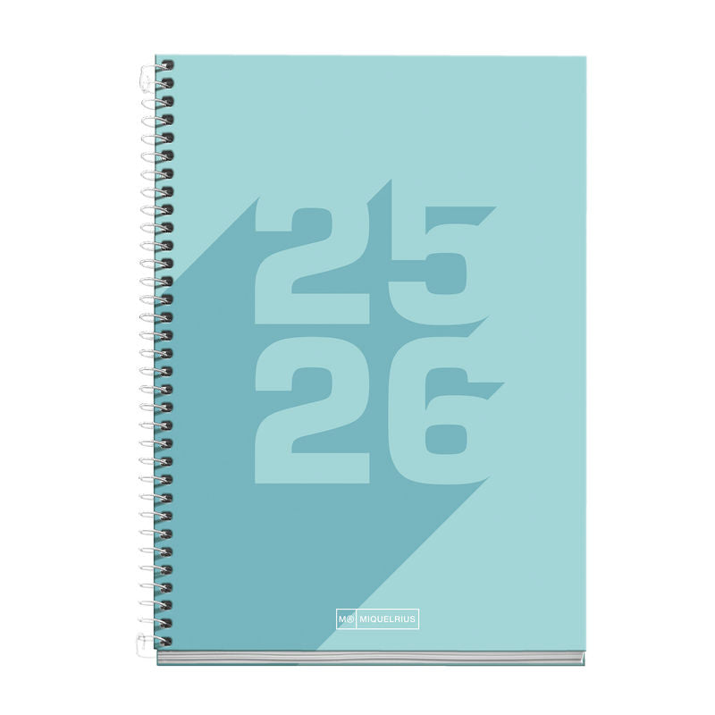 A5 Miquelrius Scholastic Diary Day Per Page 2025/26 - Basic Blue