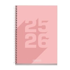 A5 Miquelrius Scholastic Diary Day Per Page 2025/26 - Basic Pink